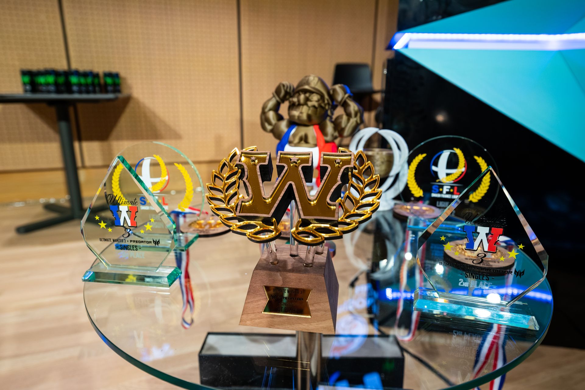 vue d'ensemble sur les tropées des différents tournois d'ultimate wanted 3